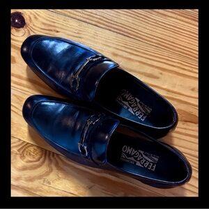 Salvatore Ferragamo Men's Shiny Black Loafers